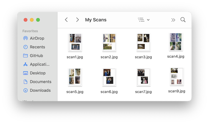 Image files with multiple photos in each image