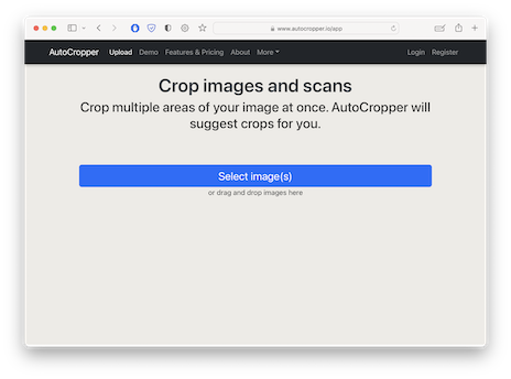 AutoCropper user interface